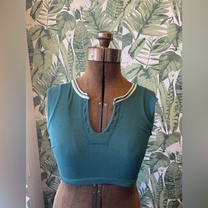 Urban Outfitters Out From Under Go For Gold Seamless Top in Teal size M